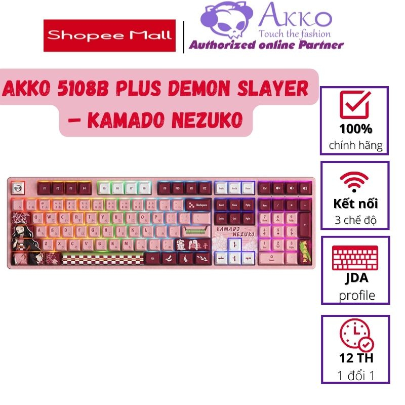 Bàn phím AKKO 5108B Plus Demon Slayer – Kamado Nezuko (Multi-modes / Hotswap / RGB)