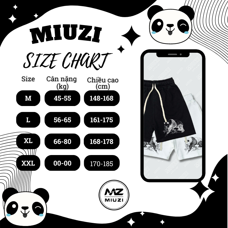 Quần short nam local brand Miuzi họa tiết gấu trúc xuống núi vải nỉ da cá DT214 | BigBuy360 - bigbuy360.vn