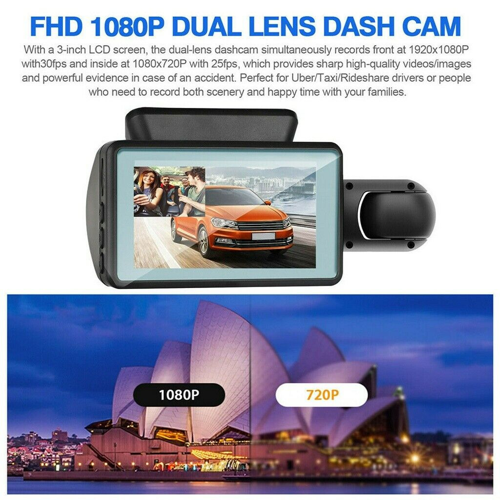 Camera hành trình ONTEKCO A68 Ống Kính Kép 3" Ghi hình trước và trong khoang xe - FULL HD 1080 | BigBuy360 - bigbuy360.vn