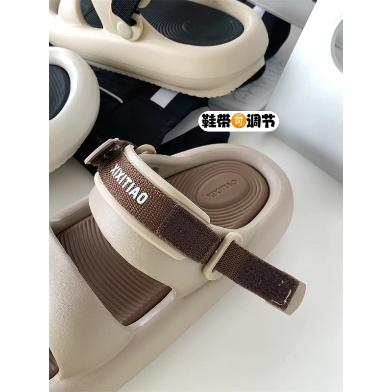 Lùi 1 size Sandal quai ngang bánh mì cao su siêu mềm,chắc chắn  mang được hai kiểu dành cho nam, nữ