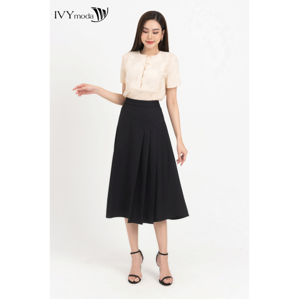 Chân váy chiết ly chéo trước IVY moda MS 31M8347