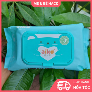 Khăn Ướt Cho Bé AIKO - Xanh Kháng Khuẩn 100 Tờ