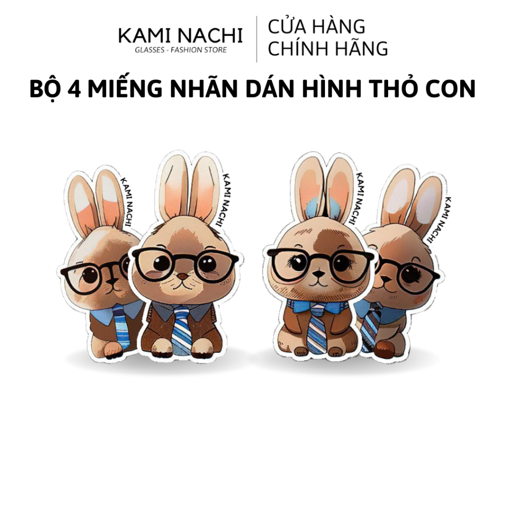 10 miếng nhãn dán hình con thỏ KAMI NACHI