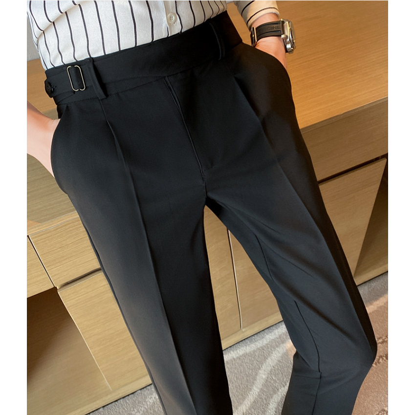 Quần âu tây nam cạp cao , vải dày đẹp cao cấp, mẫu mới hot hot kiểu đai sibetab dáng baggy ống côn nam công sở hàn quoc