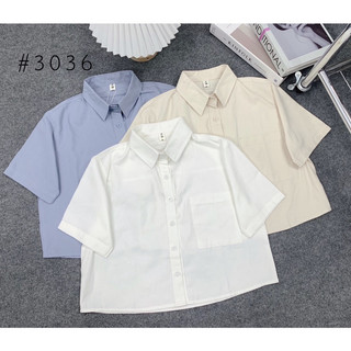 [Ảnh thật/Video] Áo sơ mi croptop túi trước from rộng Basic