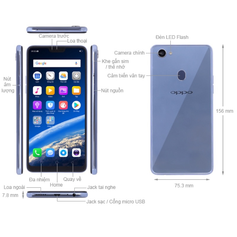 Điện thoại Oppo f7 RAM 4  2 sim hàng siêu chất