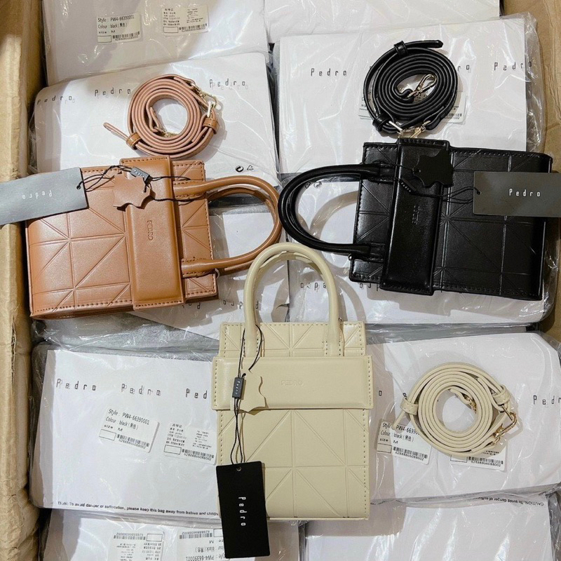 Túi Quai Xách & Đeo Chéo Ped Form Đứng Hoạ Tiết Caro Chéo Mẫu Mới 2023 Size 17