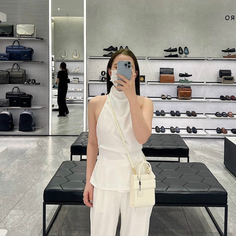 Túi Quai Xách & Đeo Chéo Ped Form Đứng Hoạ Tiết Caro Chéo Mẫu Mới 2023 Size 17