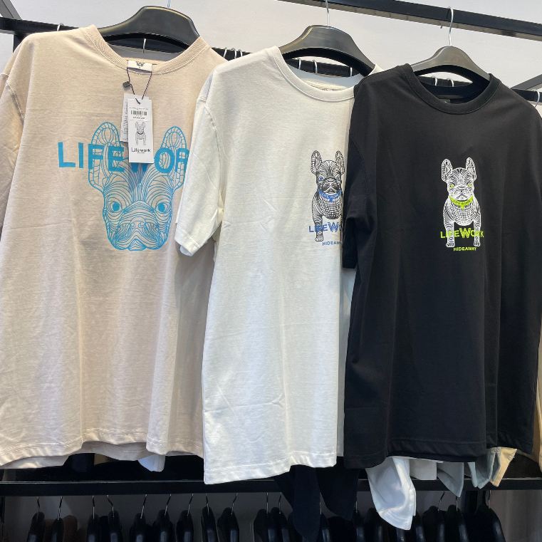 Áo phông nam nữ LIFE WORK nhiều màu 100% cotton hàng xuất dư cao cấp phong cách Hàn Quốc