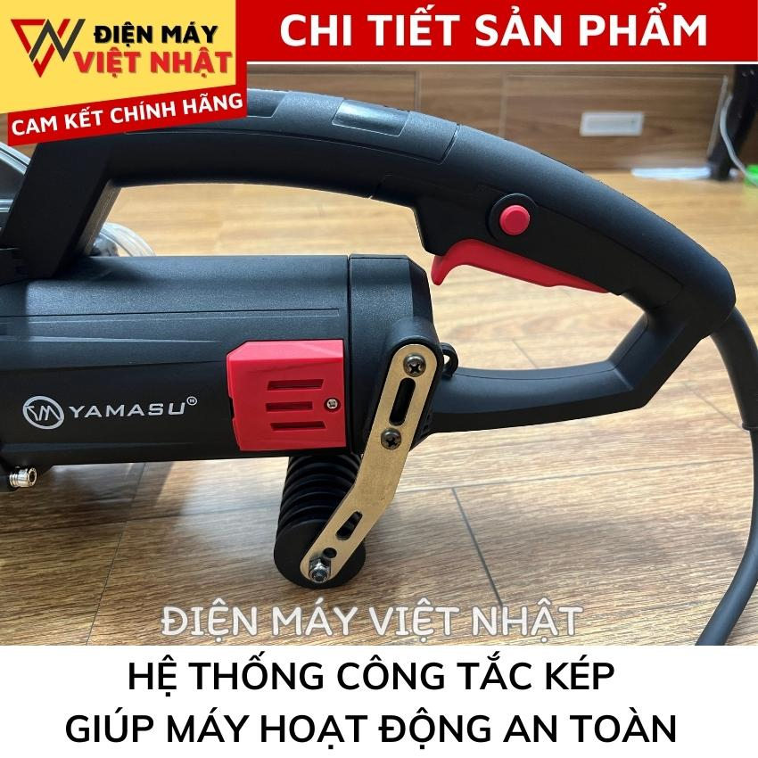 Máy cắt rãnh tường bê tông 1 lưỡi Yamasu 198 sử dụng lưỡi cắt to 195mm - Tặng kèm 1 lưỡi chính hãng và bơm 12V - Điện má