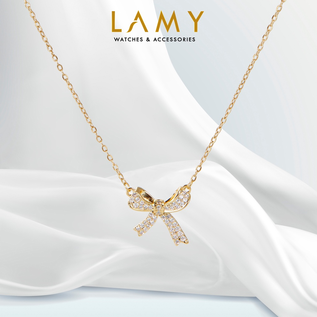 Dây chuyền bạc nữ CDE Bow Necklace Gold CDE6019GG - Dây chuyền nữ cao cấp