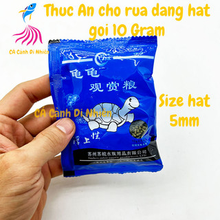Thức ăn cho rùa dạng hạt dài 5mm gói xanh dương 10 gram - cám cá cảnh
