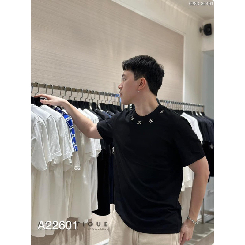 Áo Phông Nam Nữ Cotton 100% Trơn Tang Mắt Logo DG, Áo Thun Nam Nữ Cotton Trơn Cao Cấp