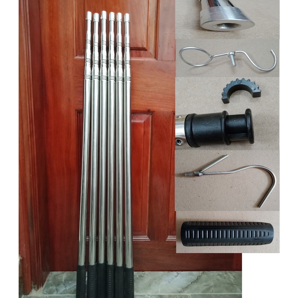 Sào inox bẫy chim, Gậy treo lồng tặng kèm móc sào siêu bền giá rẻ. Nhiều kích thước tuỳ chọn