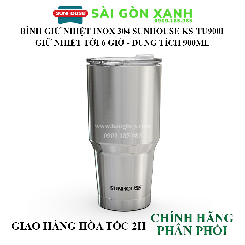 Bình giữ nhiệt nóng lạnh inox 304 Sunhouse KS-TU900 900ml - Phân phối chính hãng Sunhouse