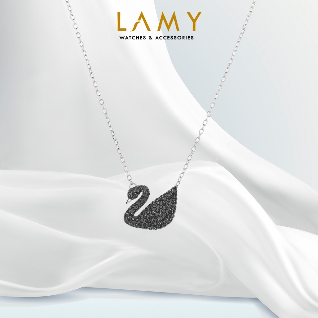 Dây chuyền thiên nga CDE Swan Pendant Black Necklace CDE6041BL - Dây chuyền bạc nữ