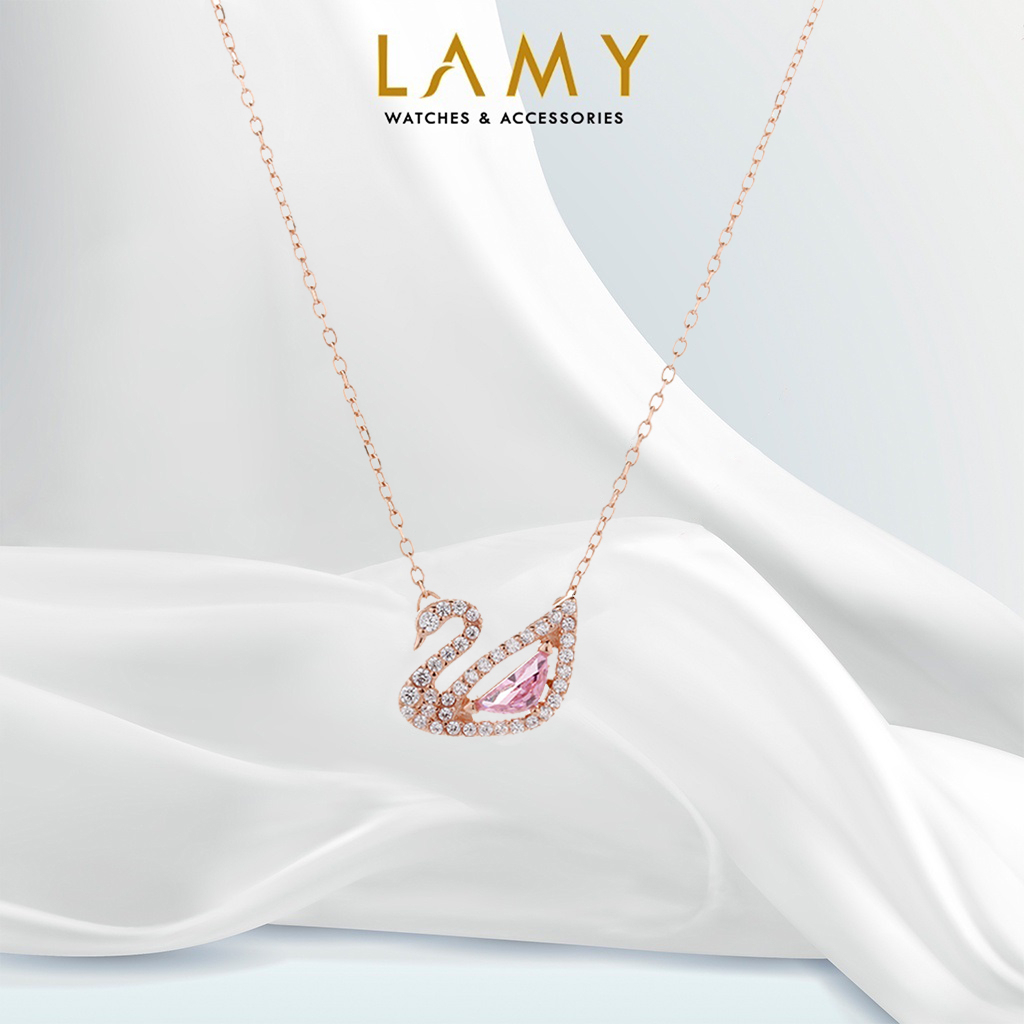 Dây chuyền thiên nga CDE Crystal Swan Necklace Rose Gold CDE6042RG - Dây chuyền bạc nữ