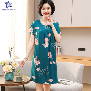 Váy trung niên dáng suông chất Lanh mát lạnh hàng QC  Freesize 45kg-75kg Shop Pro VTN
