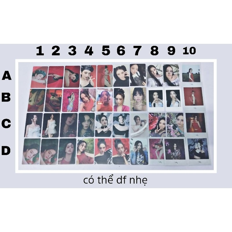PHOTOCARD BLACKPINK JISOO SOLO ME OFF thẻ bài bông hoa xinh đẹp