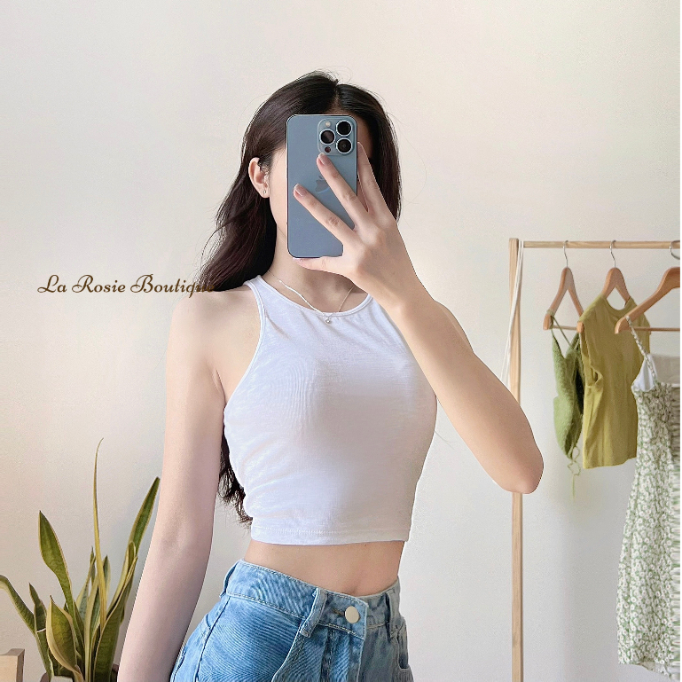 Áo croptop 3 lỗ nữ sát nách ôm body thun borip 4 chiều La Rosie Boutique LA07