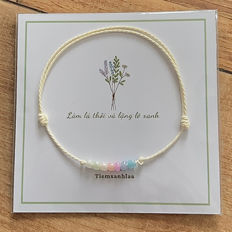 Vòng tay hạt cườm mix 7 màu | Tiệm xanh láa