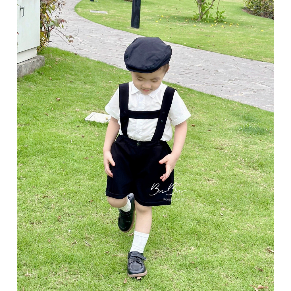 Set Yếm Cộc Cặp Đen Trắng Đáng Yêu Cho Bé Trai Bé Gái 🤎🤎🤎 Hàng Thiết Kế BuBu