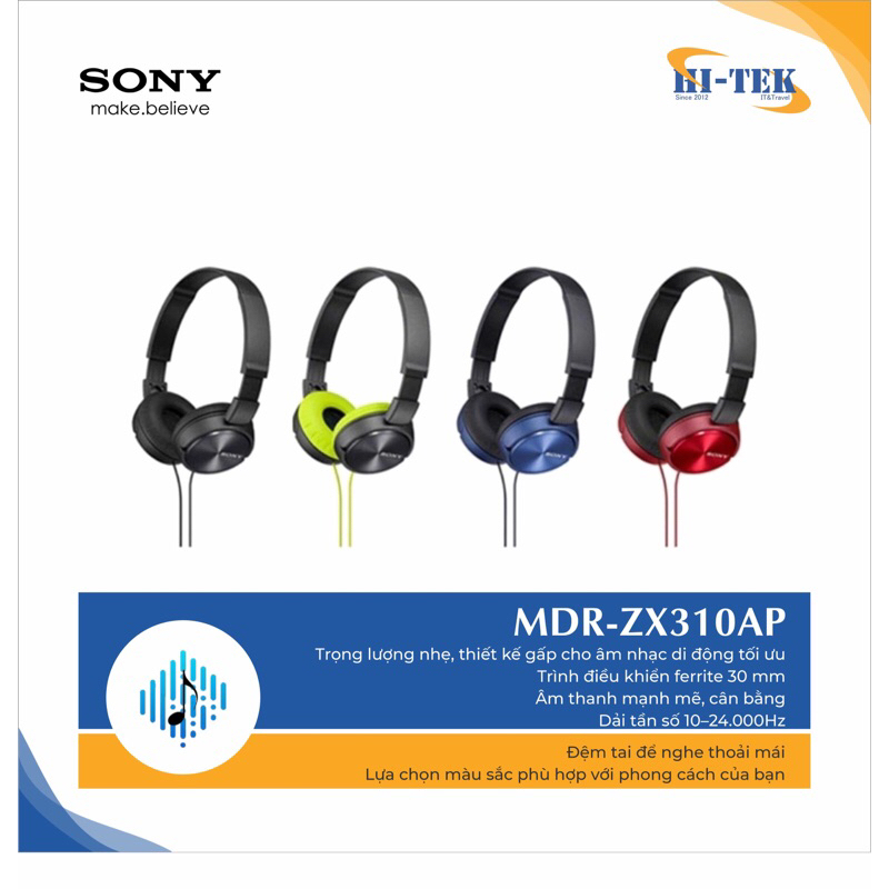 Tai nghe Sony MDR-ZX310AP Chính Hãng
