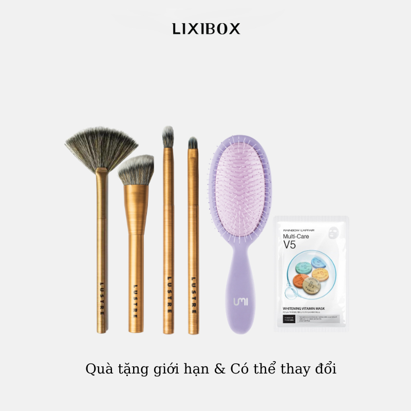 [HB Gift] Combo Cọ Tán Phấn, Cọ Má, Cọ Mắt, Cọ Môi, Lược, Mặt Nạ