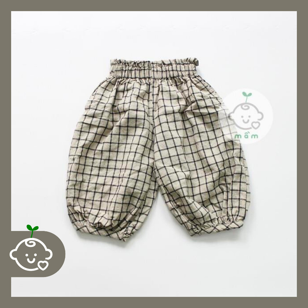 Quần baggy kẻ ống thụng hàn quốc cho bé