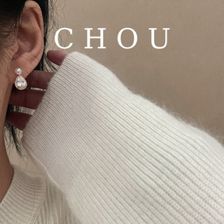 Bông tai, khuyên tai hạt ngọc đính đá giọt nước | chou accessories |