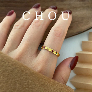 Nhẫn titan đính đá nhiều màu | chou accessories |