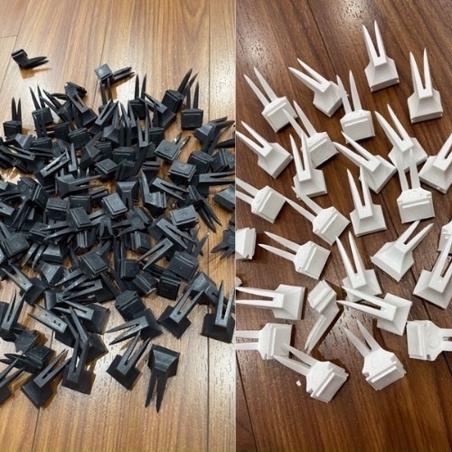 Xiên chuối, xiên hoa quả nhựa trắng, đen dành cho lồng chim chào mào. Phụ kiện lồng chim chào mào