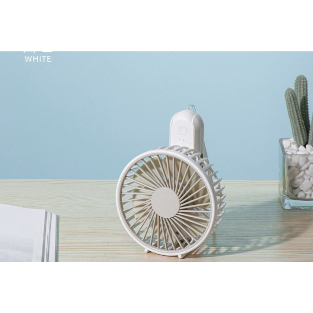 Quạt cầm tay mini tích điện HANDY FAN/ quạt du lịch 3 tốc độ gió, pin sạc 1200mah, kèm dây đeo tay, tiện lợi