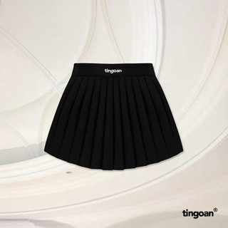 TINGOAN® - Chân váy cạp cao thêu chữ xếp ly lượn gấu đen FORGET MY EX SKIRT/BL PHIÊN BẢN MỚI NHẤT T6/2024