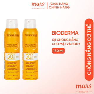 Xịt Chống Nắng Bioderma Photoderm Brume Invisible SPF 50+ - Chống nắng cho mặt và body, kể cả da nhạy cảm