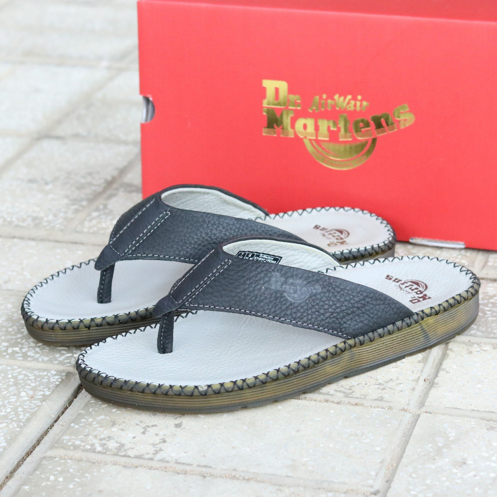 Dép Dr.Martens Quai Chéo Xỏ Ngón Da Bò Nhập Khẩu - HàngCao Cấp 2023 -DR02