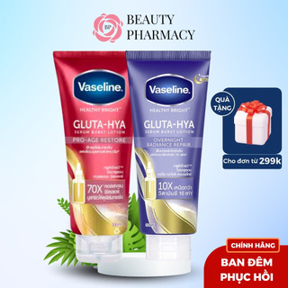 Sữa dưỡng thể trắng da ban đêm vaseline gluta hya overnight 10x pro age restore 70x 330ml chống lão hóa dưỡng ẩm