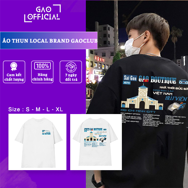 Áo Thun Tay Lỡ Gao Streetwear - Áo Thun Local Brand Unisex Sài Gòn Vintage Dễ Phối Đồ Mặc Thoải Mái.