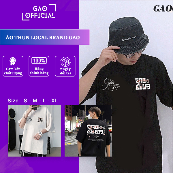 Áo Thun Tay Lỡ Local Brand Gao Streetwear - Áo Thun Form Rộng Trẻ Trung Năng Động, Chất Vải Co Giãn 4 Chiều Gao Club