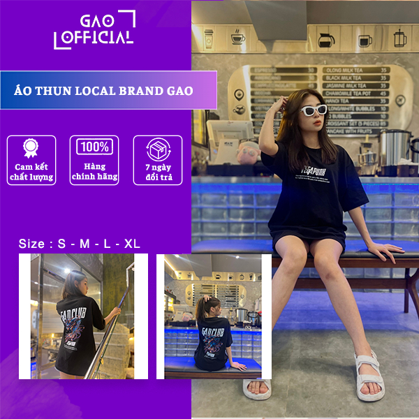 Áo thun tay lỡ Gao Streetwear - Áo Thun Unisex Trẻ Trung Năng Động, Chất Vải Co Giãn 4 Chiều GAO CLUB
