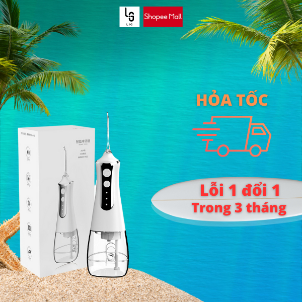 Máy tăm nước cầm tay LIG dung tích 300ml công suất mạnh với 5 chế độ loại bỏ mọi thức ăn thừa, mảng bám trên răng lợi.