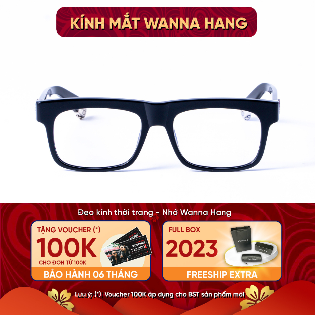 Gọng kính đẹp nhựa nam nữ Chrome Hearts chống tia UV cao cấp Wanna Hang SLUSS BUSSIN CH02
