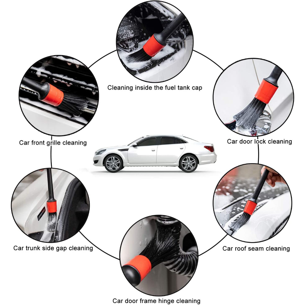Bộ 5 chổi vệ sinh Kio cleaner dành cho rửa xe ô tô xe máy