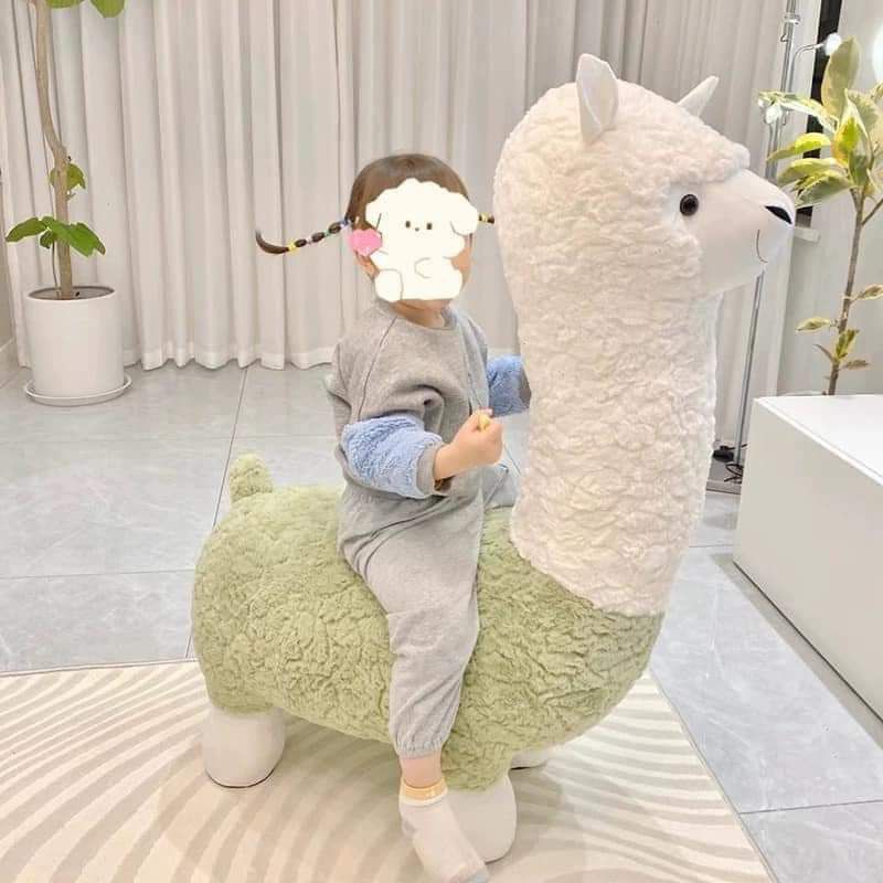 Ghế lông cừu Alpaca dễ thương cho trẻ em