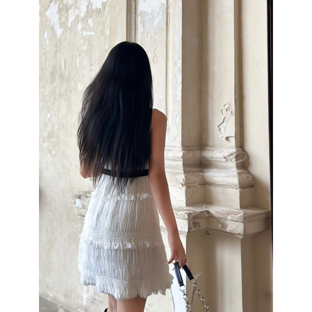 DII COLLECTION - Đầm thiết kế 2 dây ánh nhũ tùng bí cao cấp