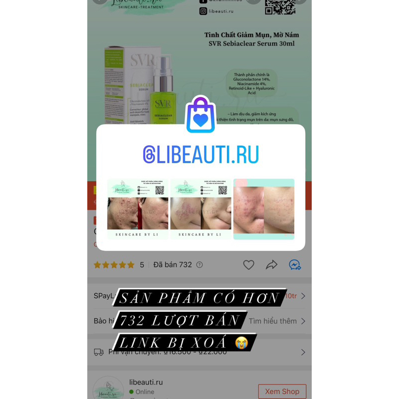 Serum Làm Giảm Mụn & Mờ Nám Và Nếp Nhăn SVR Sebiaclear Serum 30ml
