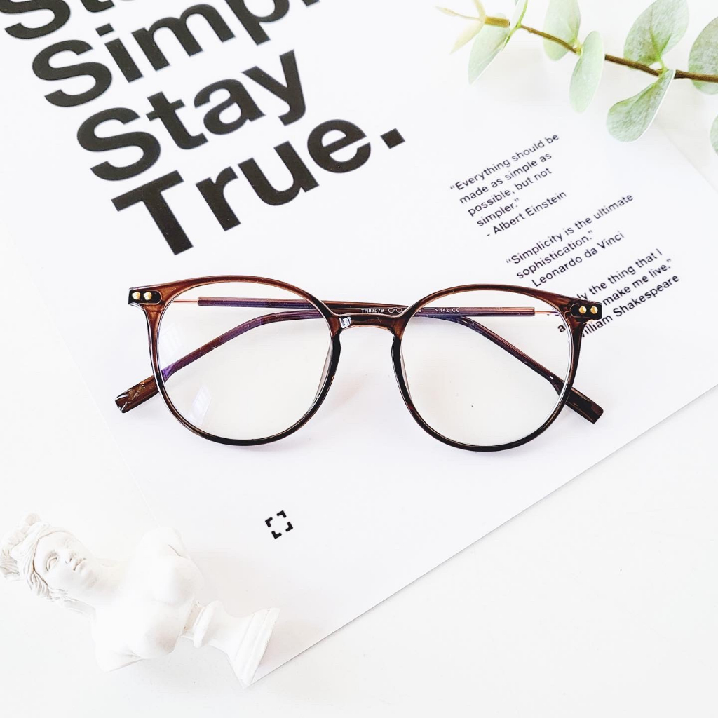 Gọng kính tròn bầu chống ánh sáng xanh - Kính mắt thời trang nhiều màu sắc KIHUEYEWEAR 83079