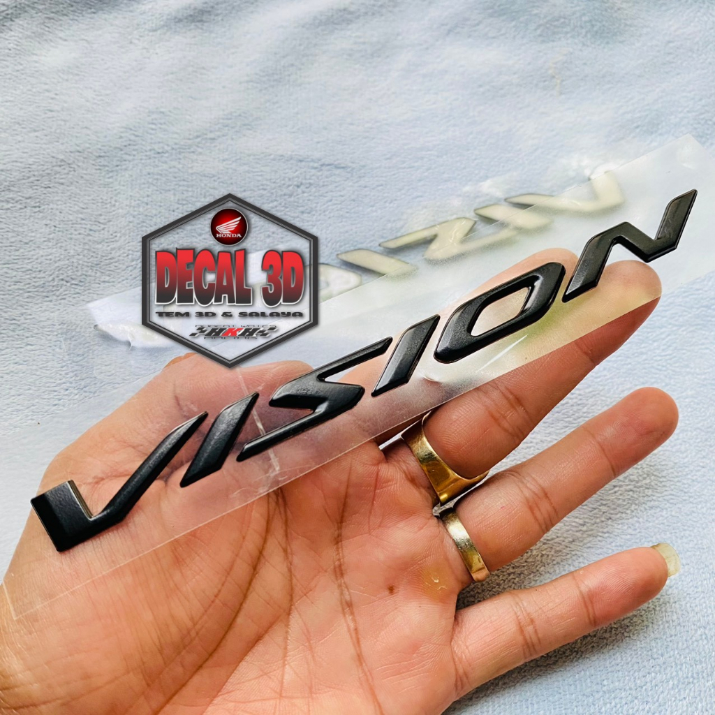 TEM VISION 2021 CHỮ NỔI 3D MÀU ĐEN KHÓI HÀNG CAO CẤP SIÊU NÉT GIÁ 1 CẶP