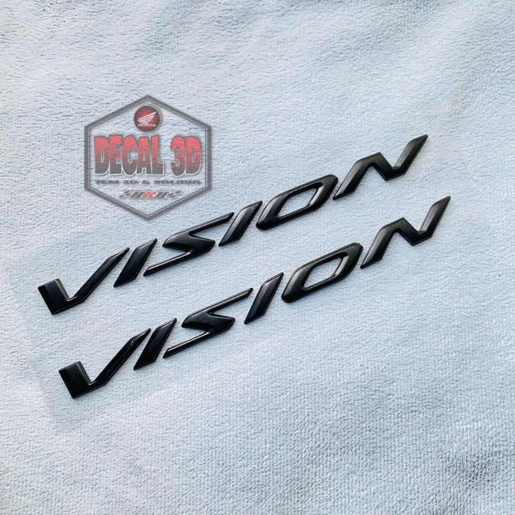 TEM VISION 2021 CHỮ NỔI 3D MÀU ĐEN KHÓI HÀNG CAO CẤP SIÊU NÉT GIÁ 1 CẶP