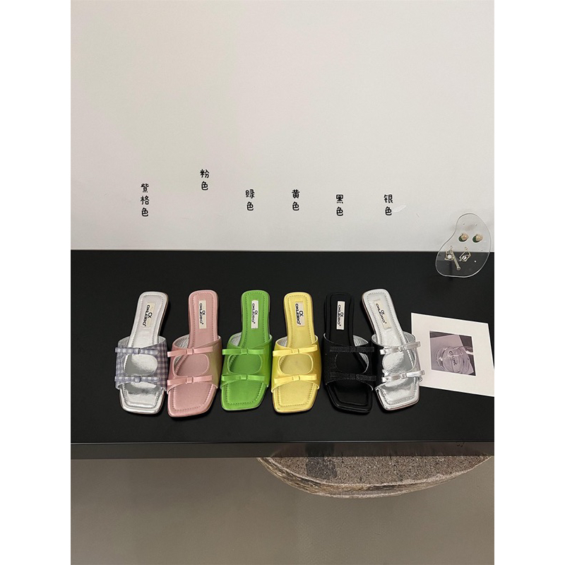 Dép phối 2 nơ tiểu thư xinh xắn